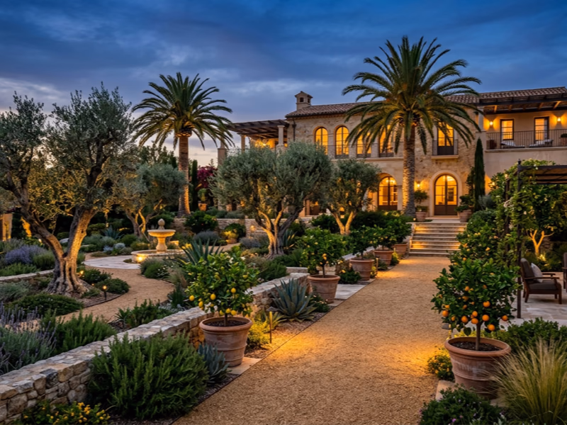 Aménagement de jardin méditerranéen complet villa de luxe